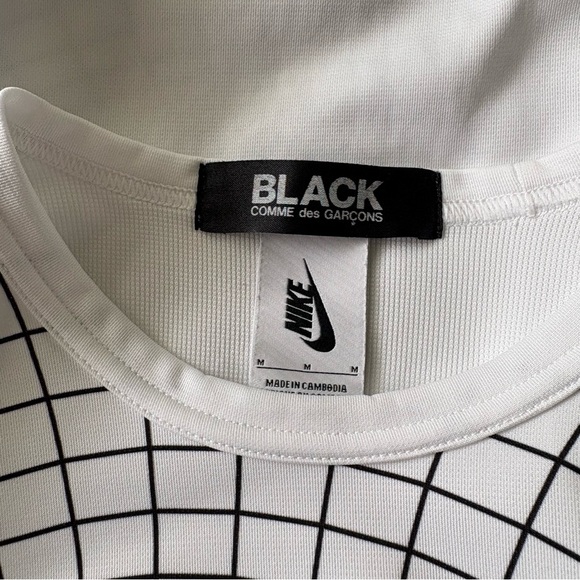 NIKE x Comme Des Garcons Black sz S Dri Fit White Tshirt Short Sleeve Japan - Picture 4 of 7